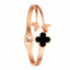 Flutter Noir Clover Rose Gold Bracelet