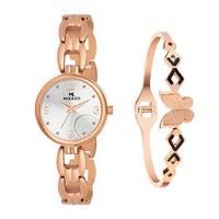 Blush Gold Elegance - Half Moon Silver
