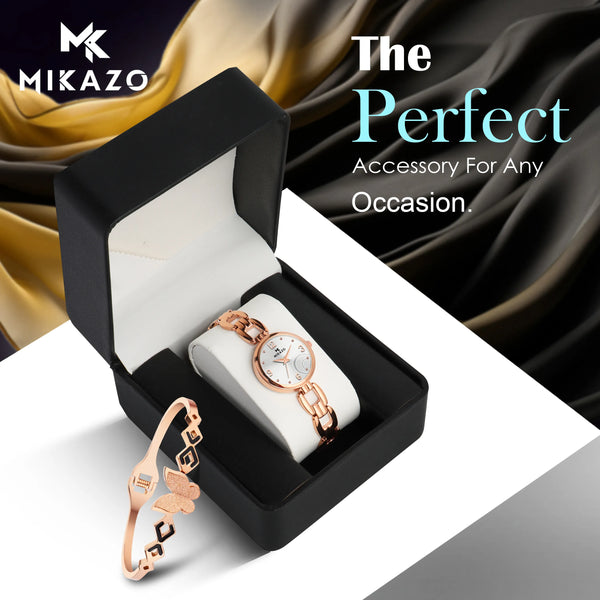 Blush Gold Elegance - Half Moon Silver