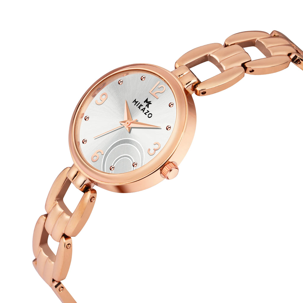 Blush Gold Elegance - Half Moon Silver