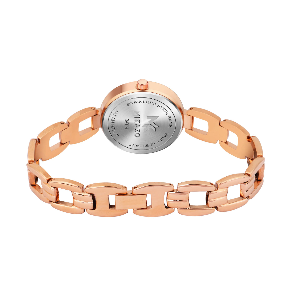 Blush Gold Elegance - Half Moon Silver