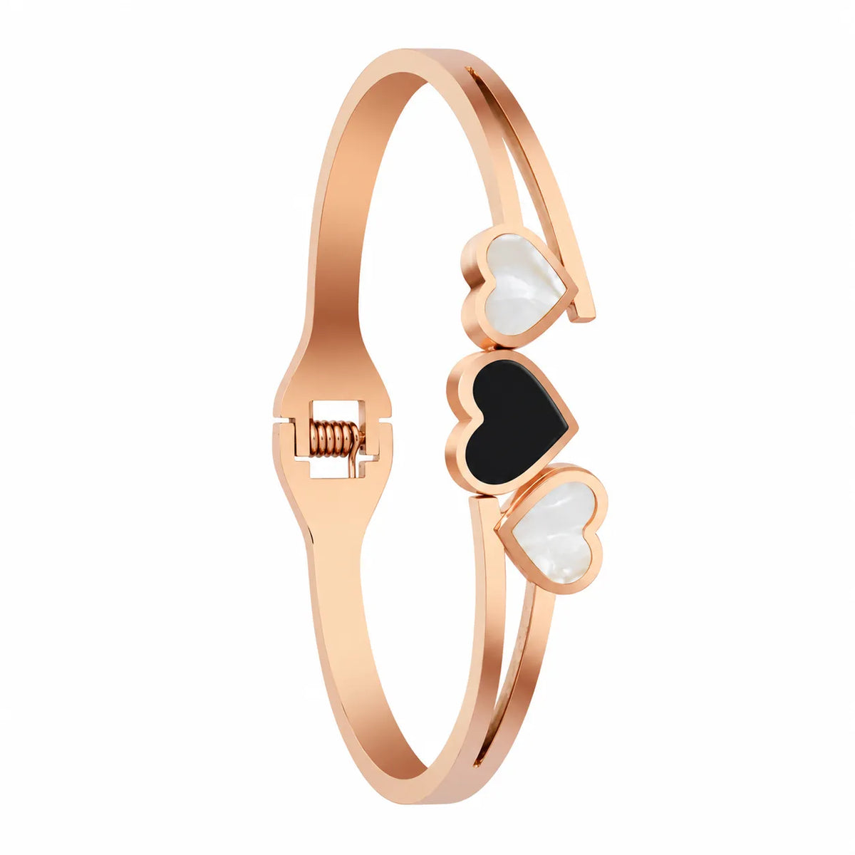 Noir Amour Triple Heart Rose Gold Bracelet Main image