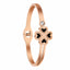 Noir Clover Heart Rose Gold Bracelet