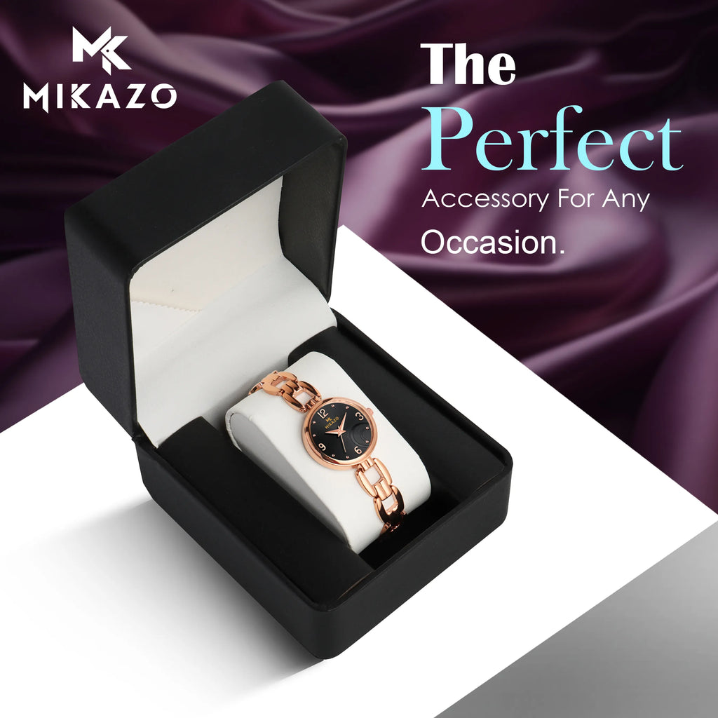 Blush Gold Elegance - Half Moon Black
