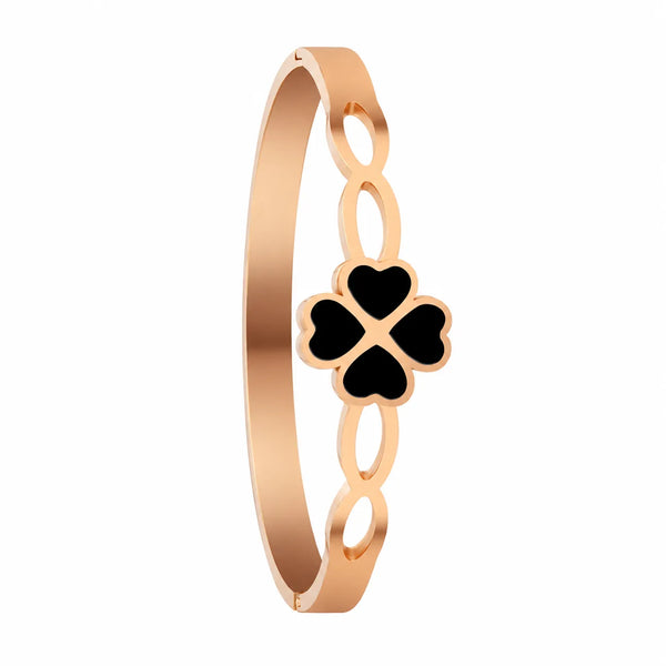 Midnight Clover Rose Gold Bracelet