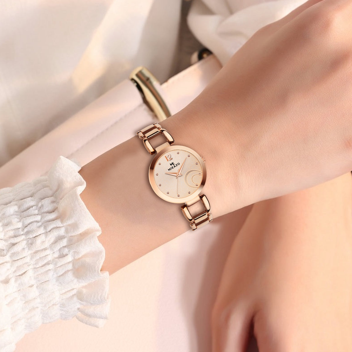 Soft Copper Gleam - Half Moon Rosegold