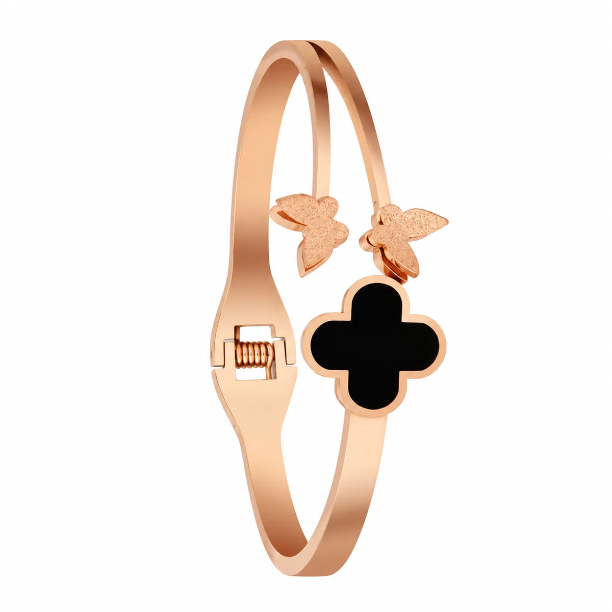 Flutter Noir Clover Rose Gold Bracelet Main image