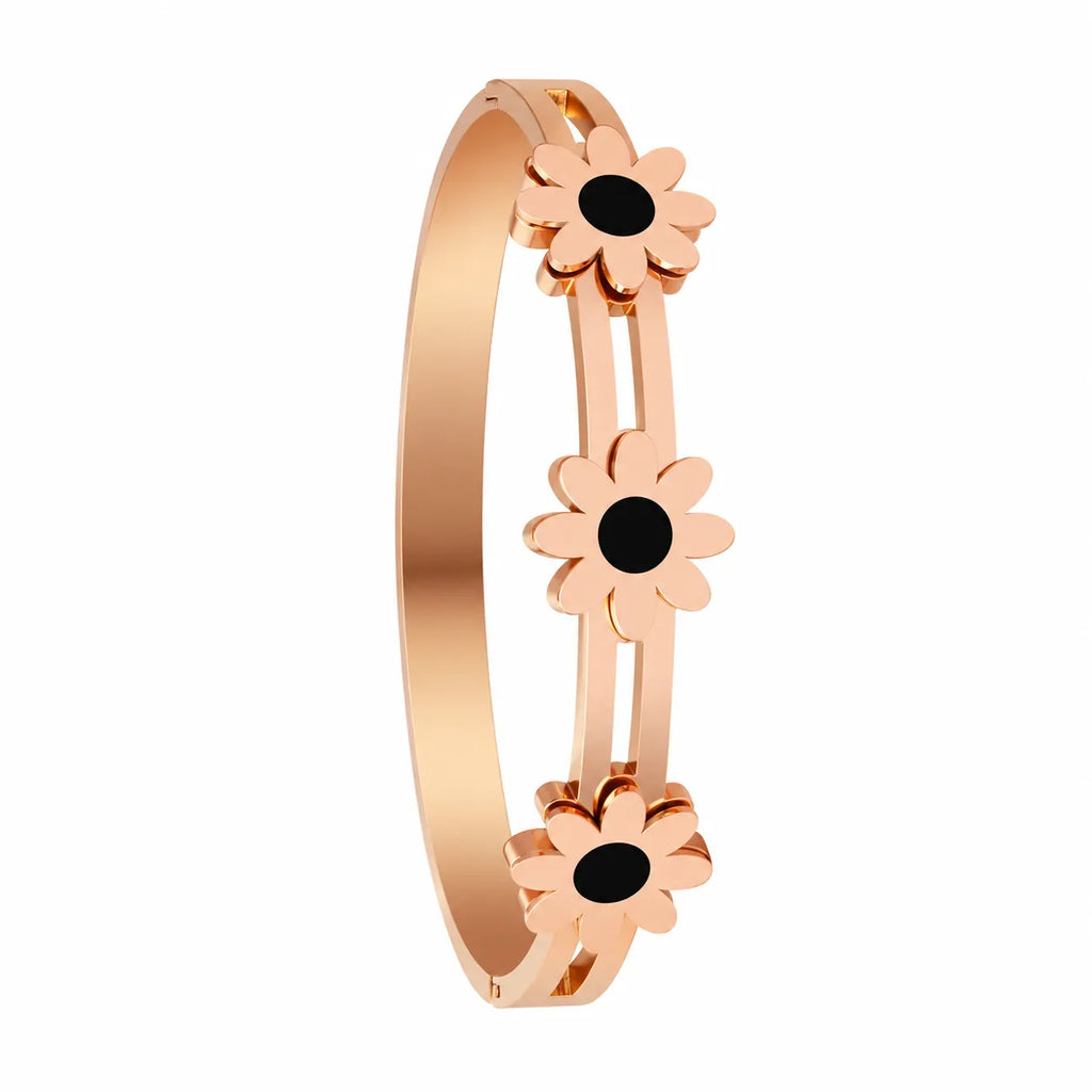 Noir Daisy Trio Rose Gold Bracelet