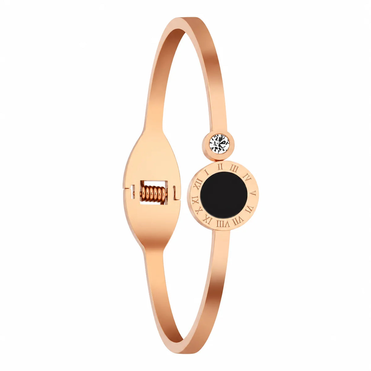 Roman Noir Crystal Rose Gold Bracelet