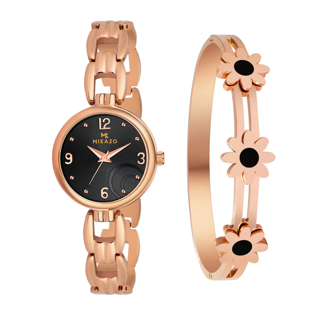 Blush Gold Elegance - Half Moon Black