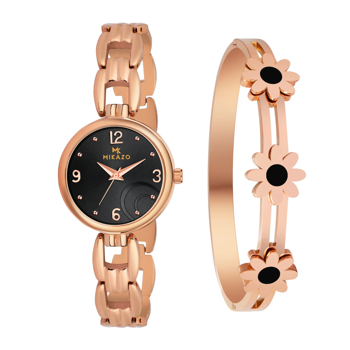 Blush Gold Elegance - Half Moon Black
